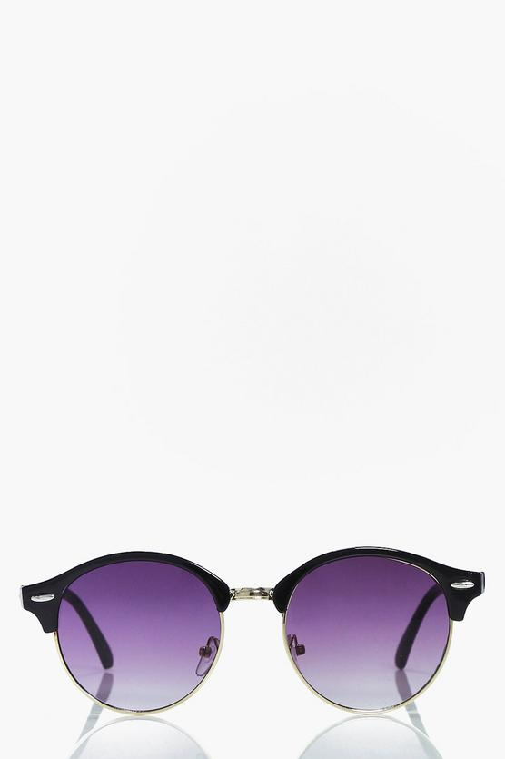 Diana Half Frame Round Wayfarer Sunglasses